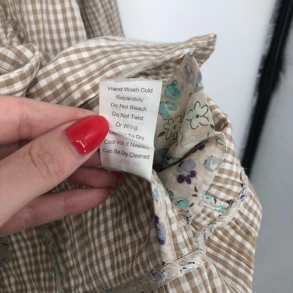 CAbi Ginger Snap Tan and White Check Lightweight Blazer Style Button Jacket Sz S - Picture 9 of 12